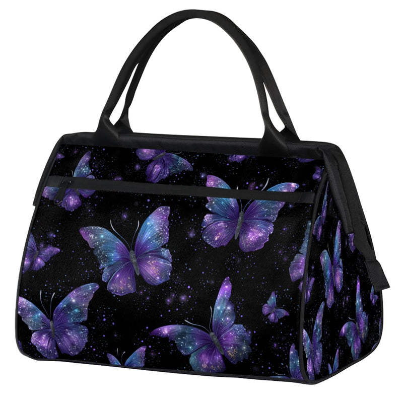 Travel Duffel Bag for Girls Women, Beautiful Butterfly Ladies Weekend Overnight Bag Gym Sports Bags Flight Approved Lightweight Carry On Tote Bags for Traveling Yoga Camping Hospital,A-02 B-02