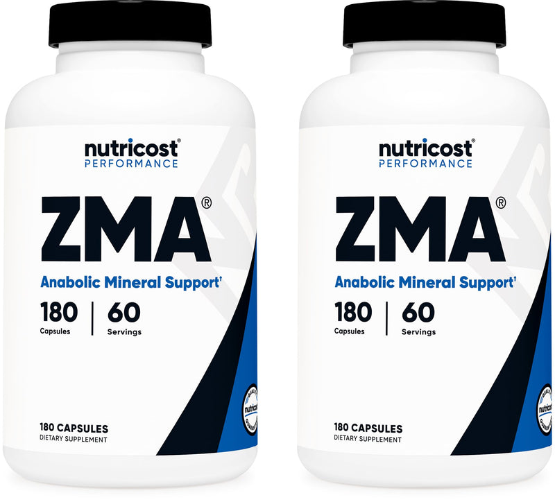 Nutricost ZMA 180 Capsules - Non-GMO and Gluten Free ZMA Supplement (Pack of 2) 180 Count (Pack of 2)