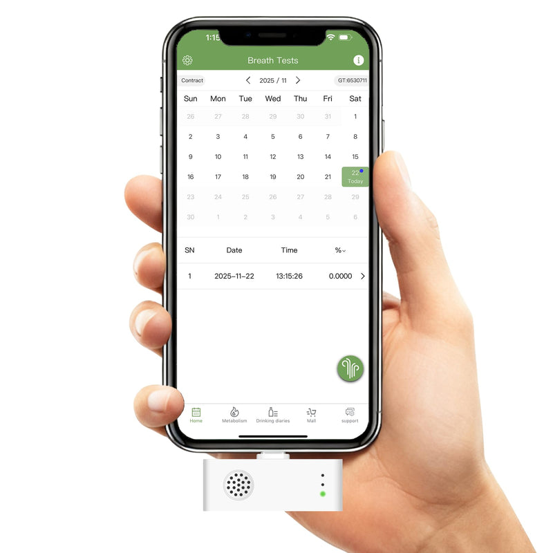 Reflex Portable mini High-Accuracy USB Breathalyzer | Single Sensor | Compatible with iOS and Android Devices | Personal Use & Home (USB-C Connector with Adapter for Older iPhone)