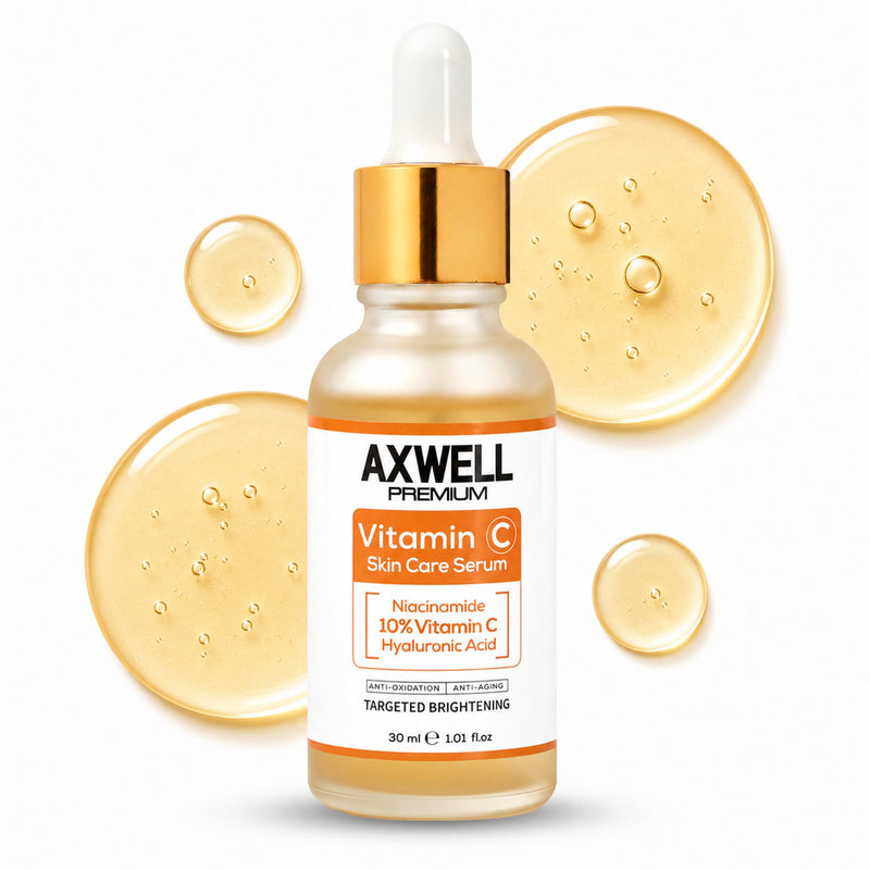 Axwell Vitamin C Serum for Face – 10% Vitamin C + Niacinamide – Daily Glow & Radiance Facial Serum with Hyaluronic Acid – Hydrating Skin Care for Even Tone (1 fl oz)