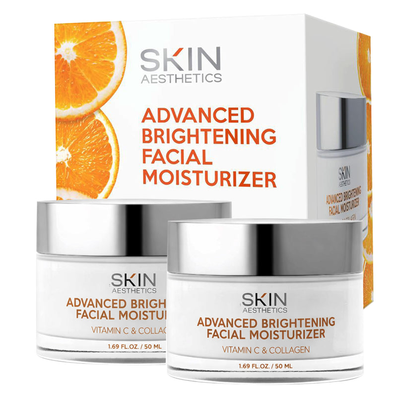 Skin Aesthetics Vitamin C & Collagen Face Moisturizer - Anti-Aging, Hydrating, Fine Lines & Wrinkles, Brightening - Dermatologist Tested Korean Skincare - Clean Beauty, Cruelty-Free - Duo Pack Vitamin C & Collagen (Pack of 2)