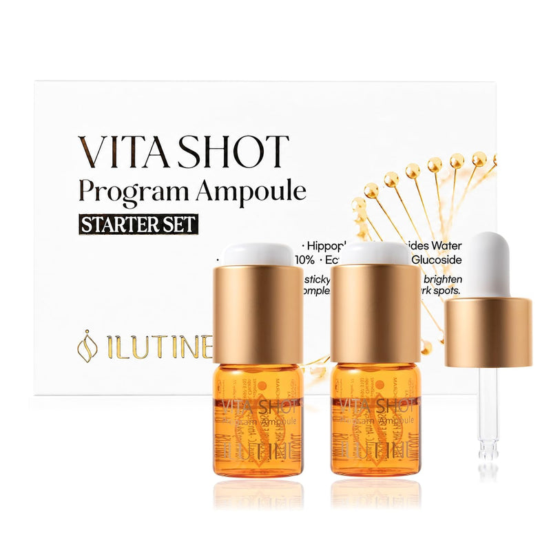 Vita-Shot Vitamin C Ampoule – Vitamin C Face Serum with Ectoine & Glyceryl Glucoside, Korean Skincare Ampoule for Daily Use 0.23 Fl Oz (Pack of 2)