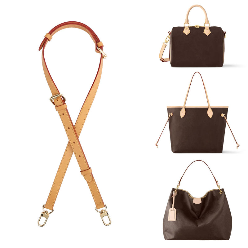 Vachetta Leather Replacement Strap, Universal Fit Bag Strap for Neverfull Speedy Graceful Boulogne, 49 x 9 inches, Gold Hardware(Honey, Width0.7in&Length:46.8in) Honey