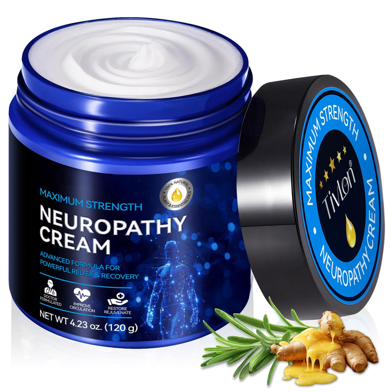 Neuropathy Cream 4.23 Fl Oz, Neuropathy Soothing Body Lotion, Cooling Cream for Legs Feet & Hands with Shea Butter Vitamin E & Lavender