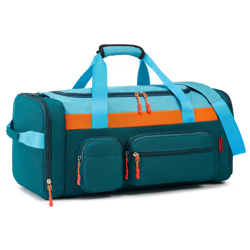 WOOMADA Kids Travel Bag with Shoe & Wet Pockets, Carry On Duffle Bag for Overnight Trips, Sports, School(green) Green