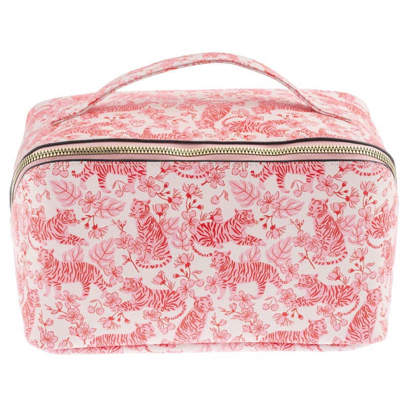 Karma, Jumbo Travel Toiletry Bag, Large Wide-open Travel Bag for Toiletries, Makeup Cosmetic Travel Bag with Handle, Tiger