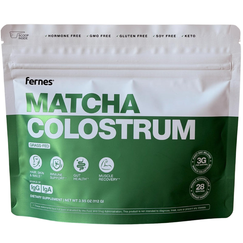 Matcha Colostrum Powder for Women & Men – Grass Fed, Whole Bovine First Day Milking – Non GMO, Soy Free, Keto, Gluten Free – 28 Servings, 3.95 oz – Made in USA Matcha 3.95 Ounce (Pack of 1)