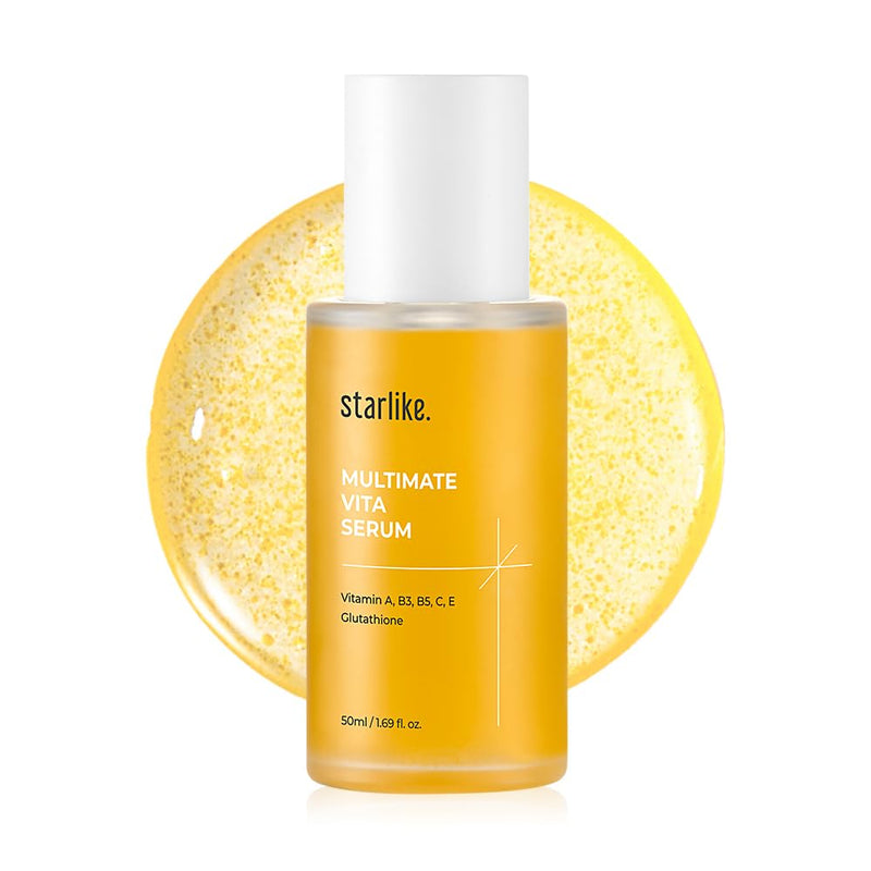 starlike Multimate Vita Antioxidant Facial Serum I 1.69 Fl oz (50ml) I 10% Multi-Vitamin A, B3, B5, C & E I Glutathione & Tranexamic Acid I Korean Skincare I Glow Boosting, Even Tone & Refined-Looking