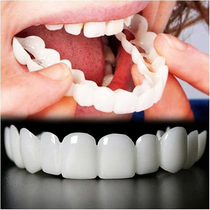 2 Pairs,Temporary Smile Solution, Adjustable & Comfortable.(White) (2)