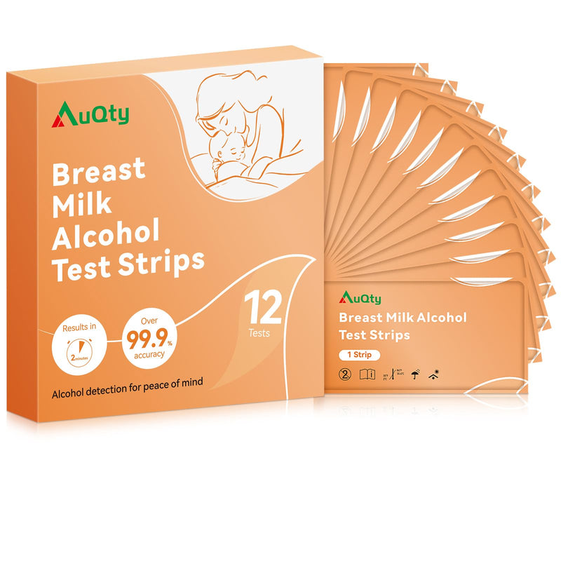 Breast Milk Alcohol Test Strips, Detects Alcohol in 2 Minutes Alcohol Test Strips for Breast Milk, Fast and Easy to Use for Breastfeeding Moms (Pack of 12)