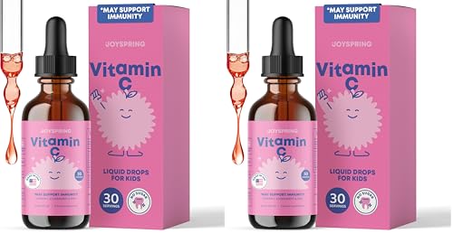 JoySpring Vitamin C and Zinc for Kids, Elderberry Liquid Supplement | Alcohol-Free Toddler Vitamin C | 3+ Years | (2 fl oz) 30 Servings (Pack of 2) 2 Fl Oz (Pack of 2)