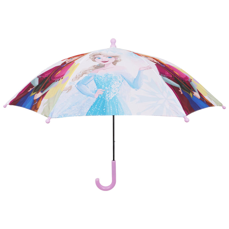 Disney Frozen Kids Umbrella, Purple | Elsa and Anna Rain with Snowflake Print and Curved Handle