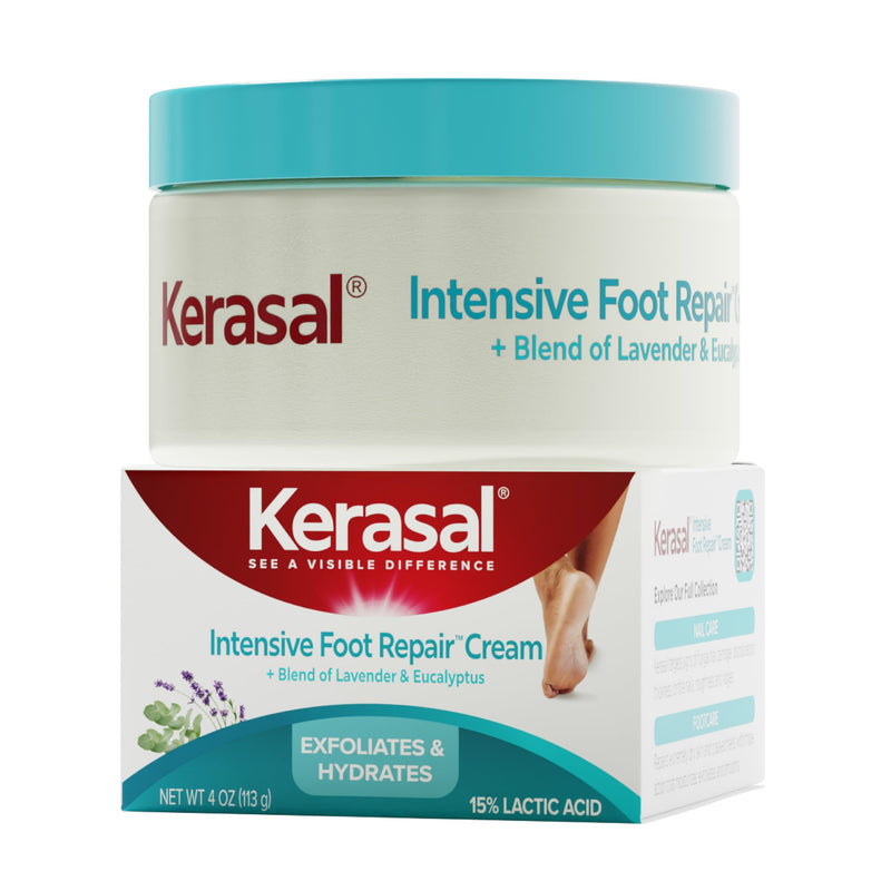 Kerasal Intensive Foot Repair Cream with Lactic Acid, Lavender, & Eucalyptus, 4 oz 4 Ounce (Pack of 1) Intensive Foot Repair Cream (Pack of 1)