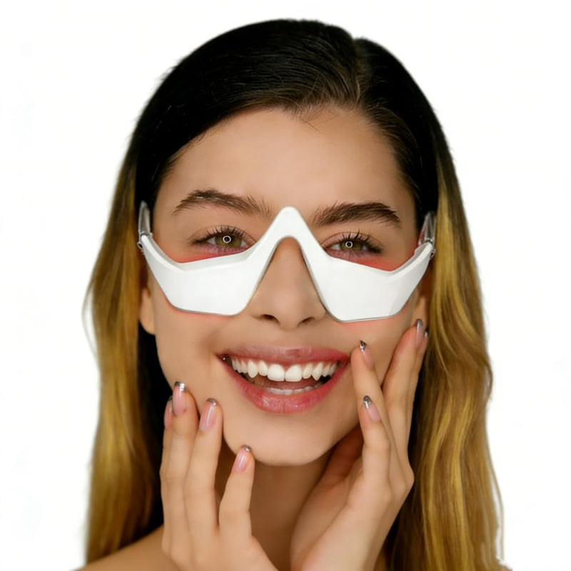 Under Eye Red Light Therapy Device, Red Light Therapy Glasses for Eye, Newtiful Eye Pods for Eye Bags, Lightweight Eye Massager, Red Light Eye Therapy Eyepods for Under Eye Dark Circless White