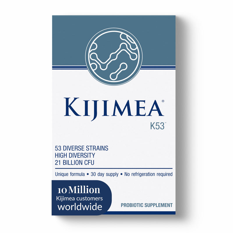 Kijimea K53, 53 synergistic probiotic strains, High Diversity, Zinc & Vitamin B6. Supports a Healthy Gut microbiome and intestinal Regularity, for Women & Men, No Refrigeration, 30 Capsules 1 Pack