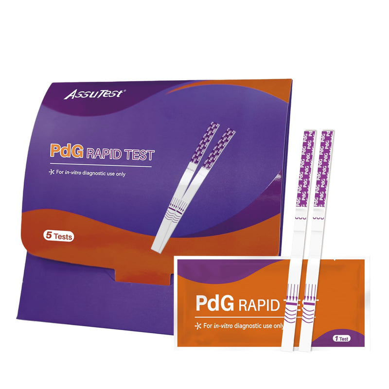 AssuTest PdG Test Strips Progesterone Urine Test for Confirming Ovulation, At-Home Fertility Ovulation Test, Detection Accuracy, Individually Foil-Sealed, 5 Count
