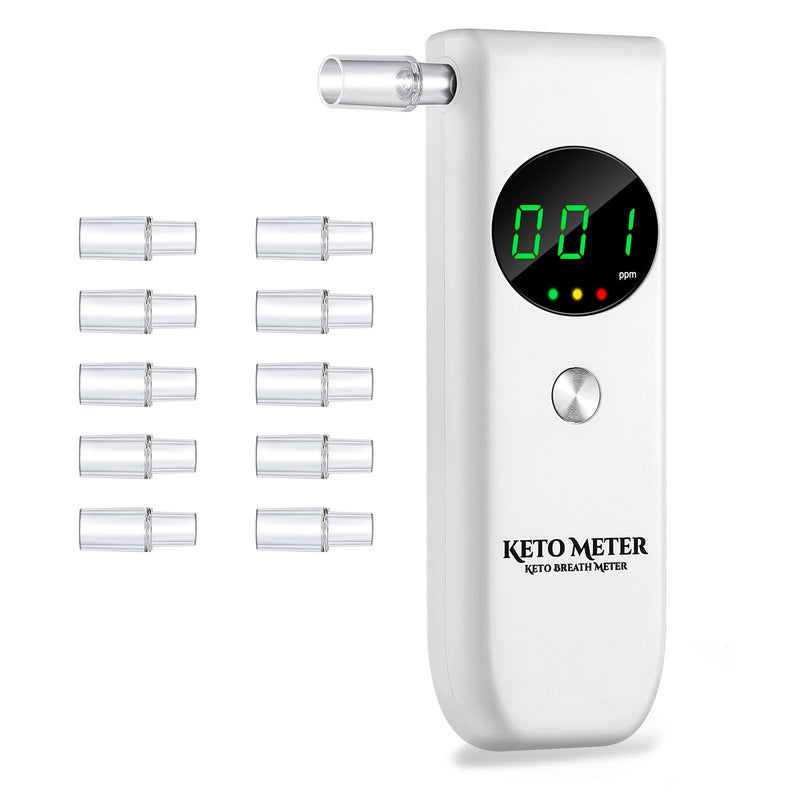 Breath Ketosis Meter & Ketosis Tester Monitors - Professional Ketone Breath Analyzer Home Portable Ketone Breath Testing Ketone Breath Meter for Monitor Your Ketosis Status with 10 Mouthpieces