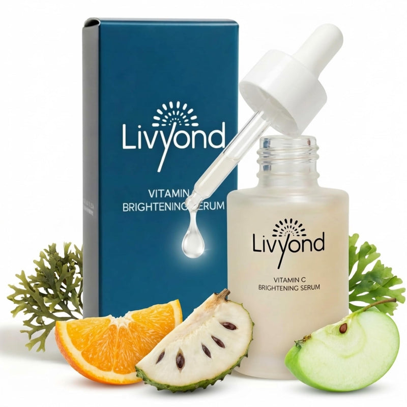 Vitamin C Serum for Face - Brightening & Anti-Aging Facial Serum for Dark Spots, Uneven Tone & Radiance Boost with Soursop, Orange & Apple Stem Cells - Hydrating, Paraben-Free, 1 Fl Oz