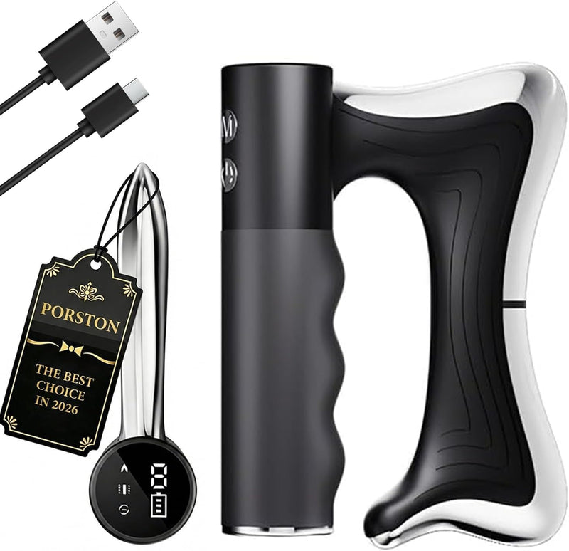 Heated Muscle Scraper Tool, Electric Full Body Contouring Device, Gua Sha Massager and Fascia Knife for Deep Tissue Relaxation, Portable Arm Leg Back Neck Waist Care with LED Display