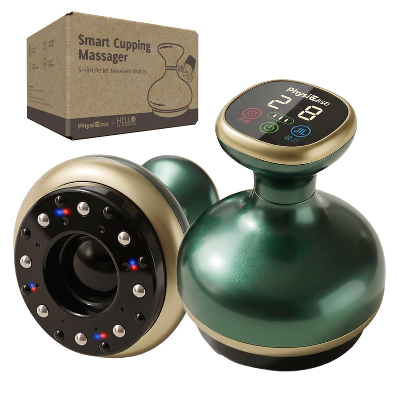Electric Cupping Massager, 9-Level Suction & Heat for Back | Deep tissue massage; soothing muscle; body sculpting; gua sha scraping; compact for home & travel