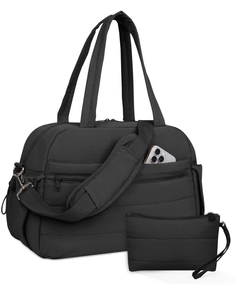 Urbanstand Duffle Bag for Travel, Weekender Carry on Bag for Women | Overnight Bag with Toiletry Bag, Airline Approved Personal Item Travel Bag for Gym, Travel, Hospital, Water Resistant, Black