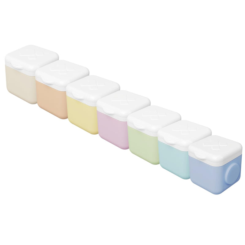 Equadose Magnetic Silicone Storage Containers, Rainbow Colors, 7 Cases | Modular Supplement & Travel Organizer, Reusable Soft Vitamin Jar, Fridge-Mountable, Deep Capacity, Secure Flip Lids, BPA-Free 7-Count