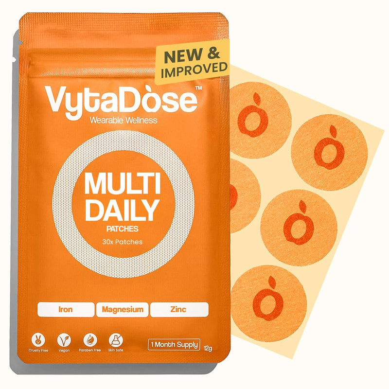 Vytadose Multivitamin Patches | Hair Growth for Women | Topical Daily Iron | Biotin & Vitamin Patches Supports Thicker Hair, Skin & Nails | Vegan, Water-Resistant | Kind to Sensitive Skin | 30 Count