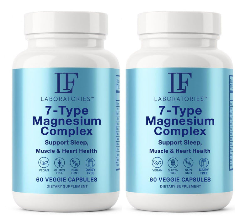 7-Type Magnesium Complex with Vitamin B6 High Absorption, Vegan, Non-GMO, Gluten-Free Supplement – Supports Muscle Relaxation, Bone Strength & Energy Men & Women – 60 Capsules (2) 2