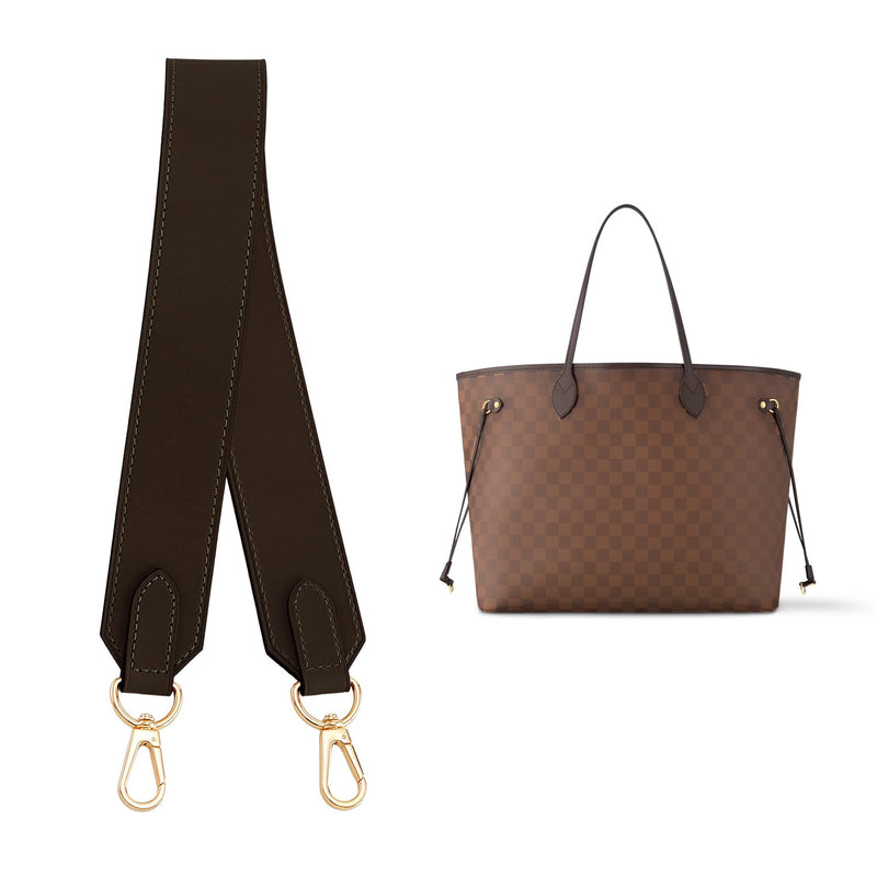 Vachetta Leather Never Full Purse Strap Replacement, 1.5" Wide Genuine Cowhide Shoulder Bag Strap for Neverfull Graceful Speedy Tote Handbags, 25.6" Long,Brown Brown 1.5"width*25.6"length