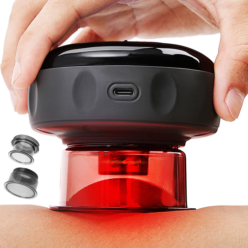 UOTT Smart Cupping Therapy Massager for Muscle Soreness, Pain Relief | 20 Levels Heat & Suction, 6-in-1 Smart Dynamic Cupping Set, Massage Device for Back Shoulder, Fitness Office Workers Home Use Black