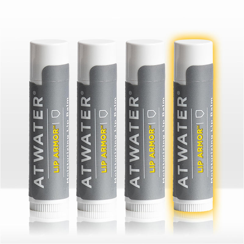 ATWATER Moisturizing Lip Balm for Dry, Chapped Lips, Low Shine 0.15 oz | Made with shea butter, vitamin E & squalane to hydrate, soothe & help protect dry, chapped lips, fragrance-free, 3pk 1 Count (Pack of 4)