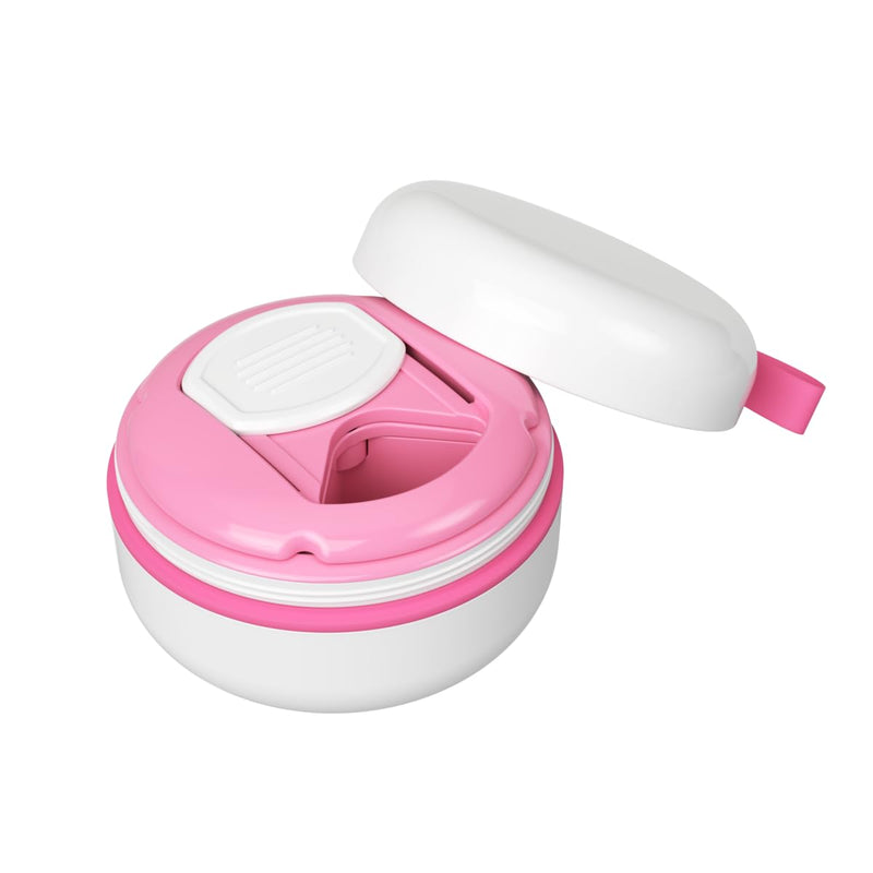 Ezy Dose Mini Vitamin Organizer, Multi Compartments, White & Pink, Small | Portable and Compact Design, Easy Access Sliding Pill Dispenser, Supplement Organizer with Anti-Mix Design, Travel Friendly White and Pink/Small