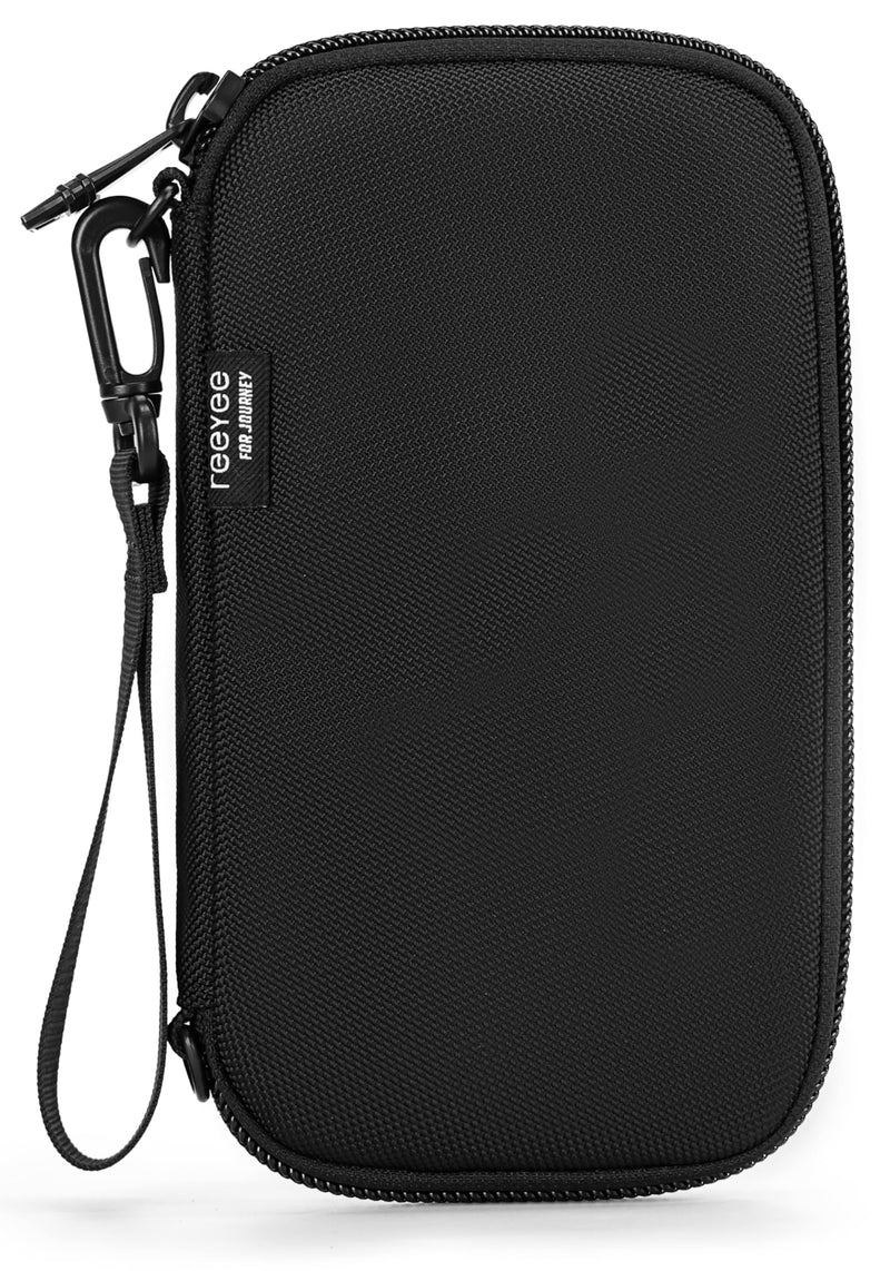 reeyee Cordura Passport Holder, Black | RFID, Travel Wallet