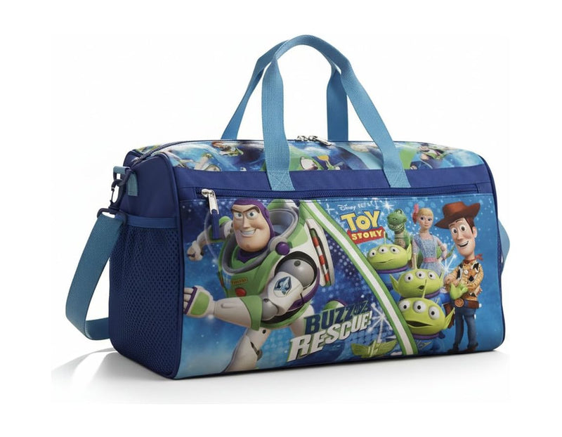Disney Pixar Toy Story Kids’ Duffle Bag – Buzz Lightyear, Woody & Friends Travel Gym Bag with Adjustable Strap