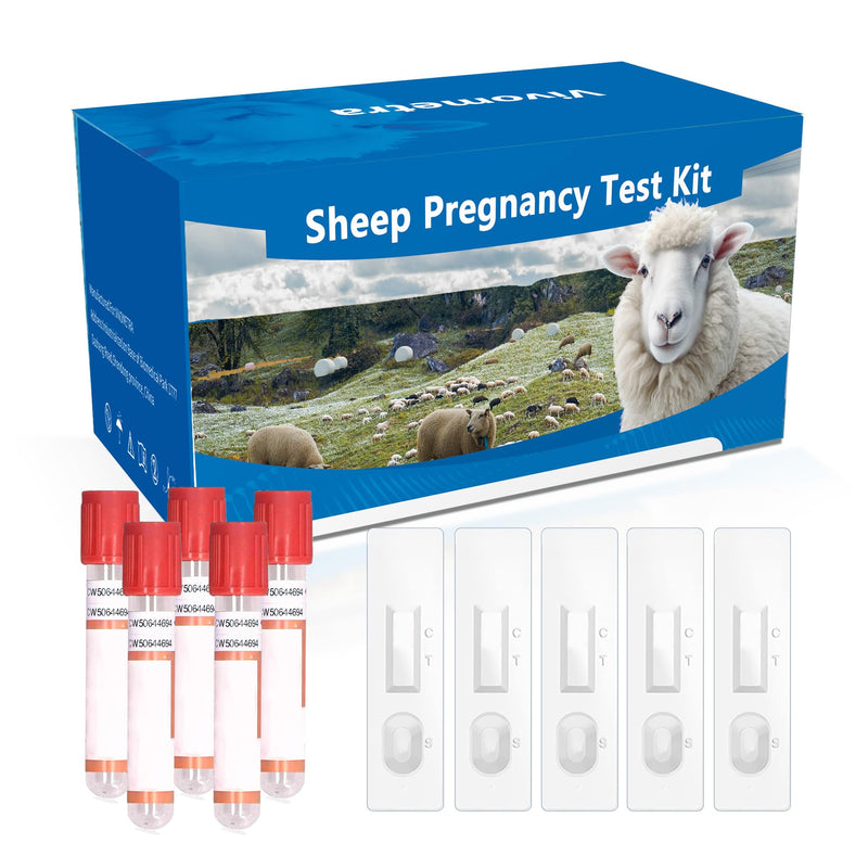 Sheep/Ovine/Goat Early Pregnancy (PAGs) Rapid Test Kit - 5 Tests, Hormones (PAGs), Whole Blood/Serum/Plasma Testing, Detect Pregnancy as Early as 28 Days Post-Breeding