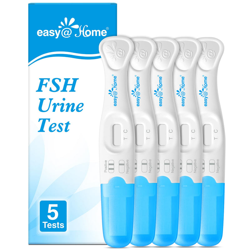 Easy@Home FSH Test Kit for Women: 5 Midstream Urine Tests | Female Health Testing; Qualitative Yes/No Results; Quick and Convenient At-Home Use