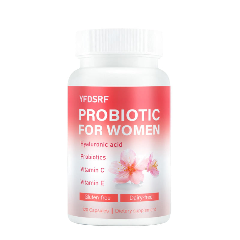 Women's Vaginal Probiotic Supplement for Intimate Health & pH Balance | with Hyaluronic Acid, Multi-Collagen, Vitamin C | Supports Comfort, Moisture & Antioxidant Defense | 120 Capsules (1) 1