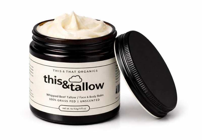 THIS&THAT ORGANICS Under Eye Cream for Dark Circles & Wrinkles - Brightening & Firming Face Moisturizer with Pure Tallow, Vitamin K & Raw Honey, Anti-Aging, Clean Natural Skincare for Women (4oz)