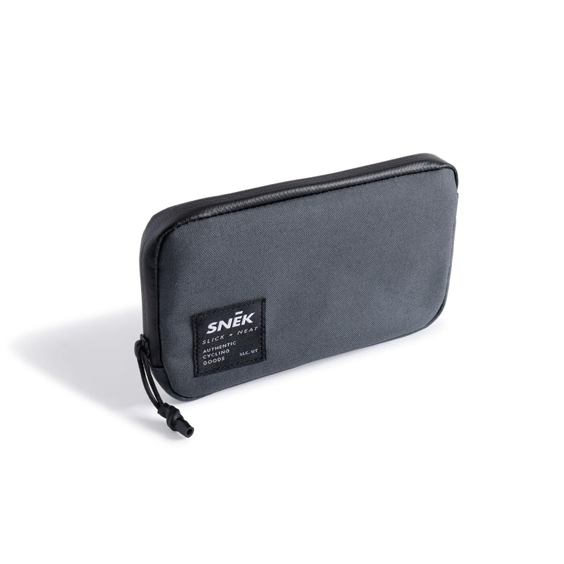 SNEK Wanderer Travel Wallet for Bikes and Travel | Weather Resistant Cordura Organizer Wallet with Zippered Pocket for Phone, Cash, Cards, Passport, Lightweight and Durable | Charcoal