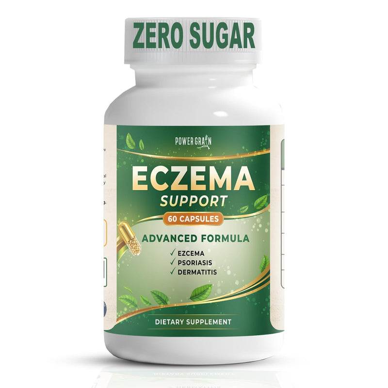 Eczema Support Supplement – Skin Barrier, Redness & Itch Support with Probiotics, Hyaluronic Acid, Curcumin, Quercetin, Zinc & Vitamins C, D3, E – 60 Capsules