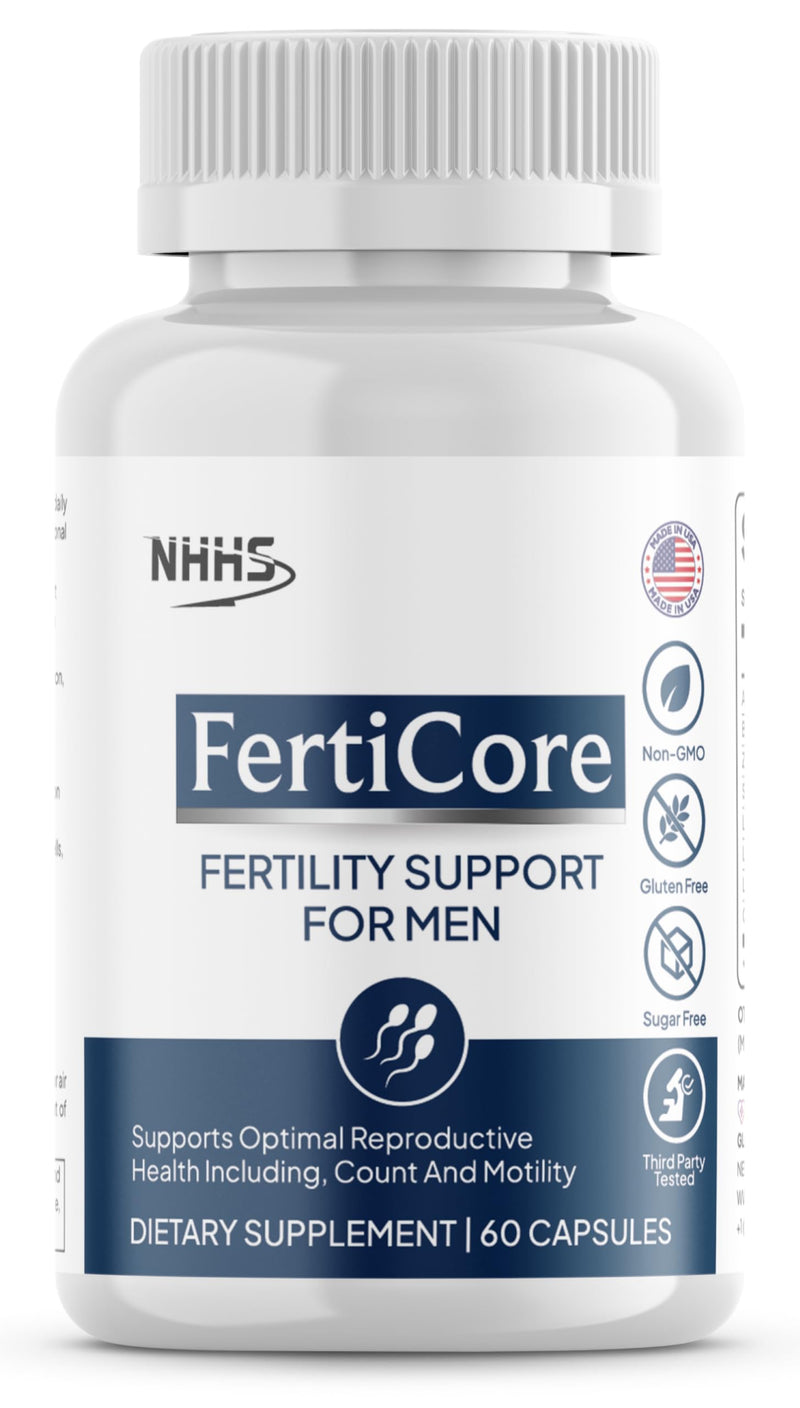 FertiCore Men's Fertility & Reproductive Wellness Supplement | Supports Sperm Health, Motility & Vitality, With Vitamins, Minerals, Amino Acids & Antioxidants, Made in USA, 60 Capsules