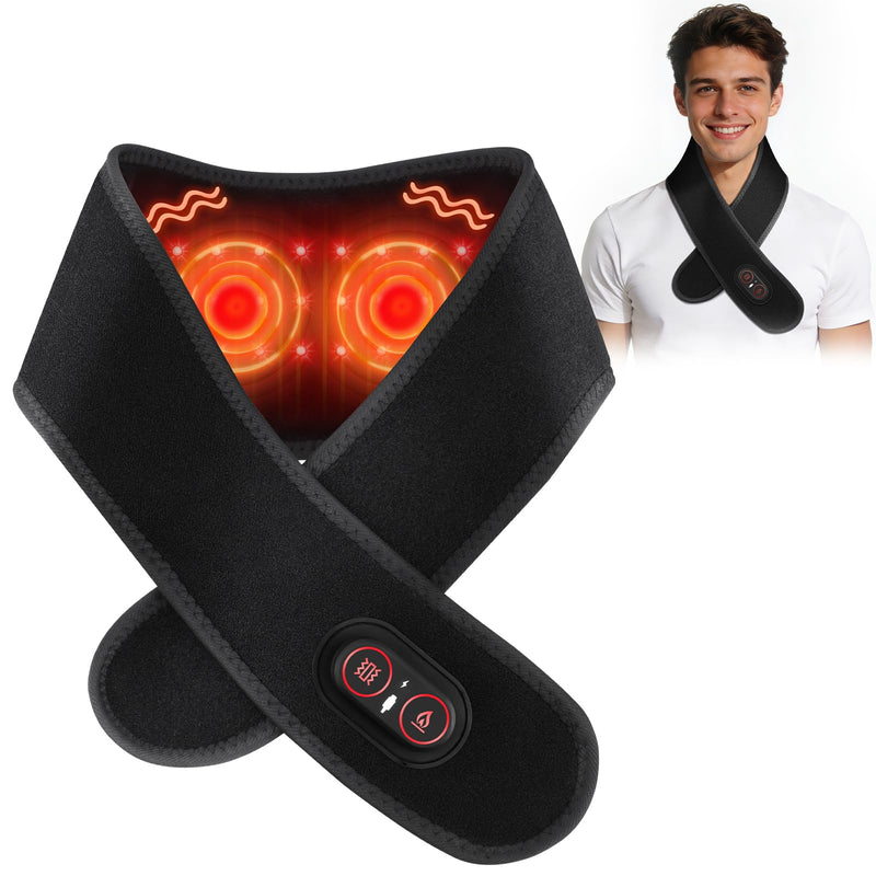 Cordless Neck Heating Pad for Pain Relief,Electric Heated Neck Wrap,3000mAh Battery Heated Neck Brace,Rechargeable Neck Warmer