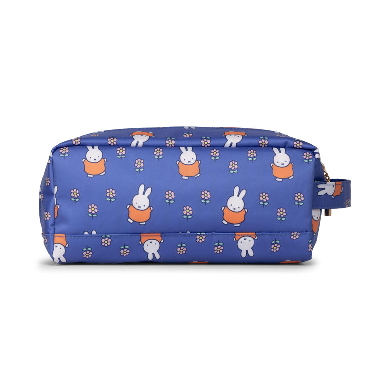 JuJuBe Miffy Flower Fields Travel Makeup Bag for Women, Portable Cosmetic Toiletry Bag, Zipper Makeup Organizer Pouch for Skincare, Brushes & Accessories
