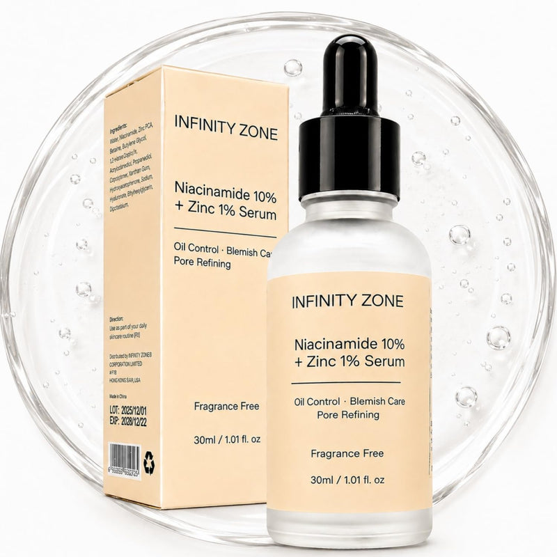 Niacinamide 10% + Zinc 1% Face Serum – Lightweight Hydrating Serum with Hyaluronic Acid & Vitamin B5, 30 ml / 1.01 fl oz