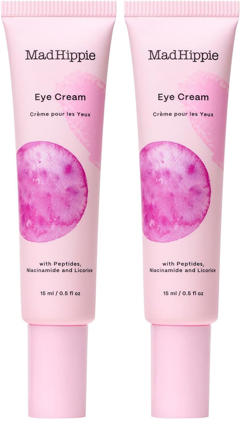 Mad Hippie Eye Cream - Anti-Aging Under Eye Cream for Dark Circles and Puffiness with Niacinamide, Peptides, Kakadu Plum & Licorice, Eye Treatment with Skin-Brightening Vitamin C, 0.5 Oz (Pack of 2) Citrus 0.5 Ounce (Pack of 2)