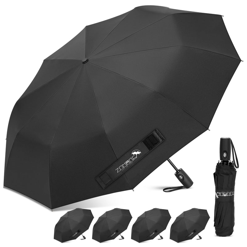 ZOMAKE Travel Umbrella Compact, 45/54 Inch Windproof Collapsible Portable Small Umbrella For Rain, Automatic Folding Umbrella Lightweight Packable Paraguas For Women Men 45IN 4 Pcs