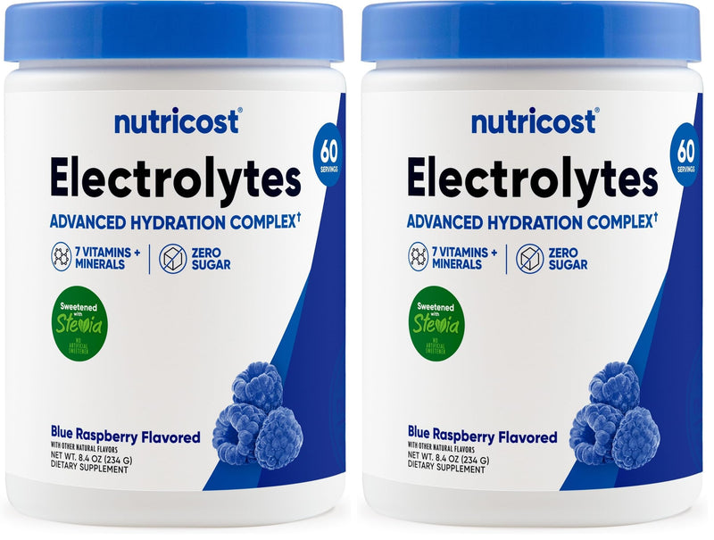 Nutricost Electrolyte Complex Powder (60 Servings, Blue Raspberry) - Hydration Supplement Drink Mix with Vitamins and Minerals (Pack of 2) 8.4 Ounce (Pack of 2)