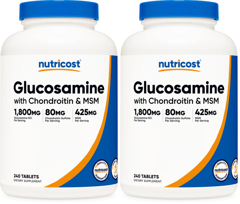 Nutricost Glucosamine 1800mg with Chondroitin & MSM, 240 Tablets, 120 Servings - Non-GMO, Gluten Free (Pack of 2) 240 Count (Pack of 2)