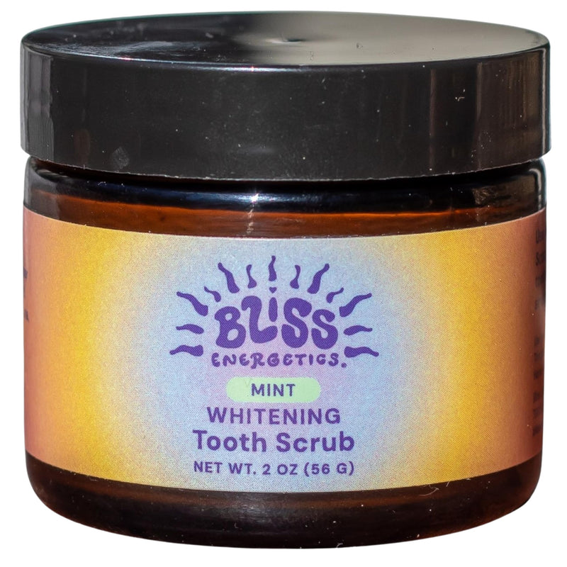 Bliss Energetics Minty Whitening Tooth Scrub - Remineralizing Hydroxyapatite Toothpaste with Shilajit, Baking Soda, Activated Charcoal & Ground Pumice Stone - 2oz Mint Abrasive Tooth Polish