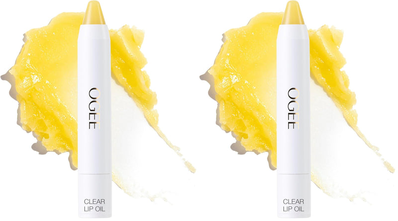 Ogee Sculpted Lip Oil - Lip Stain Made with 100% Organic Coconut Oil, Jojoba Oil, and Vitamin E - Best as Lip Balm or Overnight Lip Treatment - CLEAR (Pack of 2) 1 Count (Pack of 2)